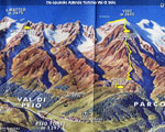 Cartina salita al Monte Vioz